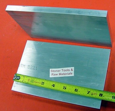2 Pieces 5/8'' X 6'' Aluminum 6061 Flat BAR 8'' Long Solid T6511 Plate Mill Stoc...