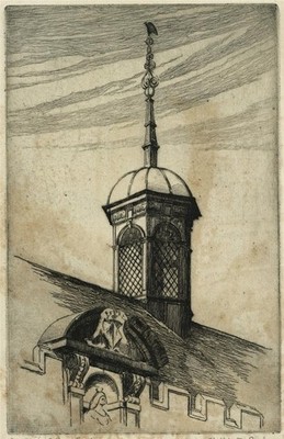 Elizabeth Joyce Shillington-Scales signierte Radierung St John's College Cambridge