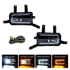 LED Fog Lights Lamps w/DRL+Switch For 2015-20 Chevy Tahoe Suburban GMC Yukon XL