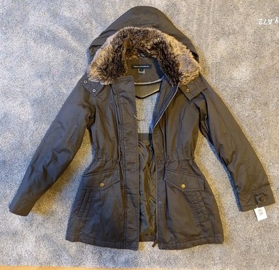 FRENCH CONNECTION Damen Jacke Parka mit Kapuze Gr. S / 36 Braun NEU m. Etikett