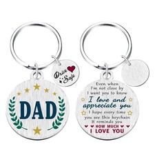 Dad Fathers Day Keychain Gifts from Daughter, Happy Father Birthday Keychain,...