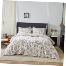 Brown Floral Duvet Cover 100 Egyptian Cotton 3 Pcs Set 1 King Rose Floral