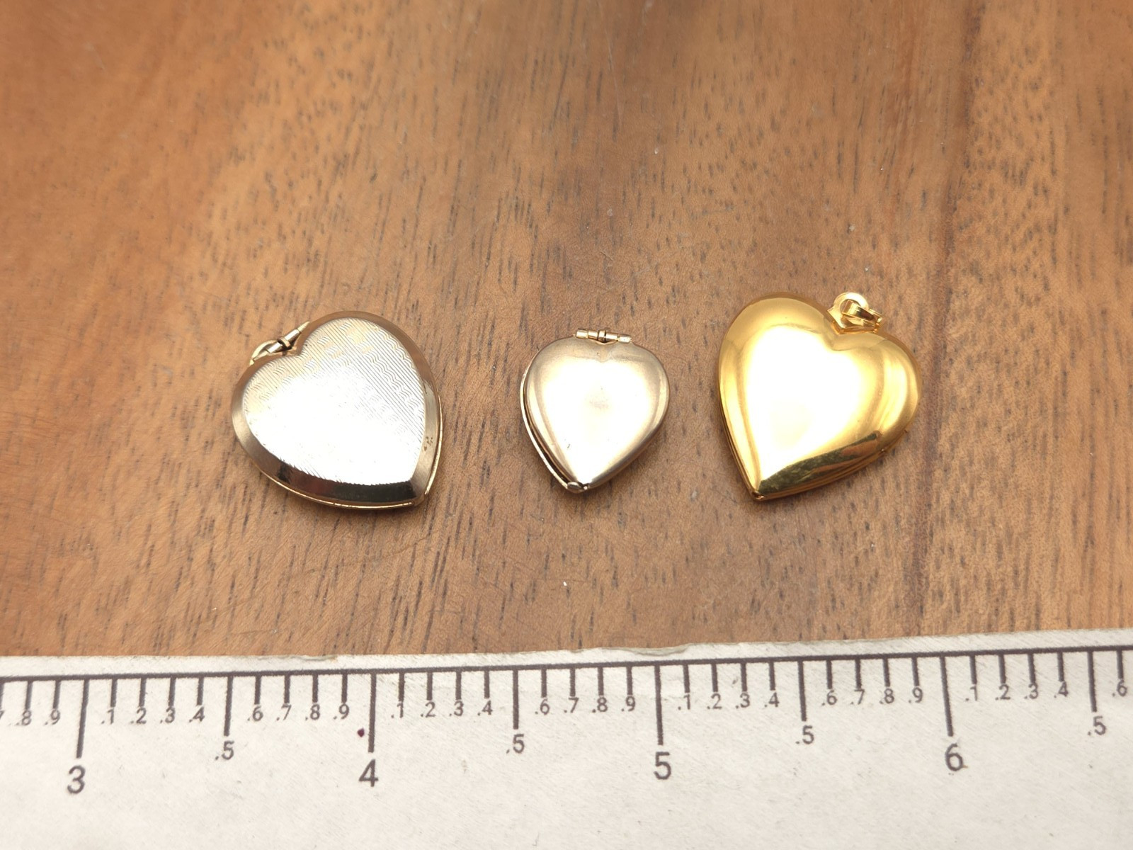 Vintage-Now 3 Piece Costume Heart Shape Locket Lot Filigree Victorian Style #5