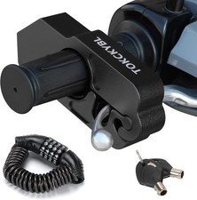 Lock, Heavy Duty Anti Theft Helmet, Brake and Handlebar Lock, Universal Black