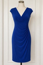 Ralph Lauren Blue Knit Dress V-Neck Sleeveless Women 10