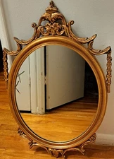 Antique Fine Italian Rococo Hand Carved Gold Ornate Mirror Large 
