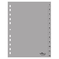 Durable Ordnerregister 651210 FüR A4 1-1 1-12 Polypropylen Grau