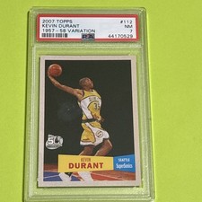 2007-08 Topps Kevin Durant 57-58 Variation #112 (RC) Sonics PSA 7