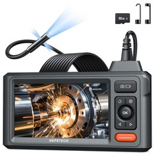 DEPSTECH Inspection Endoscope Camera with Lights: 1080P Triple Lens Black