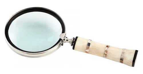 Nickel And Bone Watson 1.5 Inch Tall Brass Magnifier Made in India - Picture 1 of 1