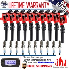 Paquete de 10 bobinas de encendido DG508 bujías SP479 para Ford E350 E450 F250 F350 F450