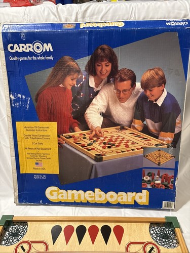 Vintage Carrom Wooden Game Board Table Set Model 108 USA Backgammon Checkers - Picture 9 of 12