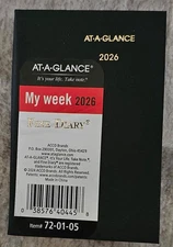 2026 AT-A-GLANCE Fine Diary Weekly & Monthly Planner, Black (2.75" x 4.25")
