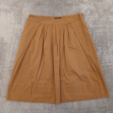 Talbots Skirt Size 12 Brown Knee Length A-Line Pleated Pockets Side Zip