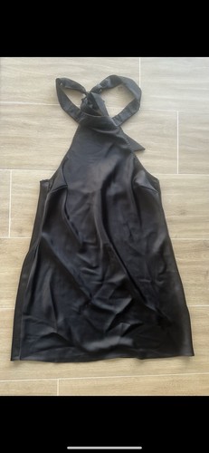 Miss Selfridge Halter Mini Dress NWT Black Size 14 - Picture 3 of 8