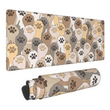 Kawaii Cute Cats Footprint Extended Gaming Mouse Pad Large Desk Mat with Non-...