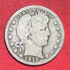 1915 US Barber SILVER Quarter "Philadelphia" Mint! Good! Old US Coin!