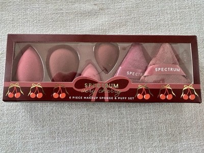 Spectrum Very Cherry Makeup Sponge and Puff 6 Piece Set New In Box