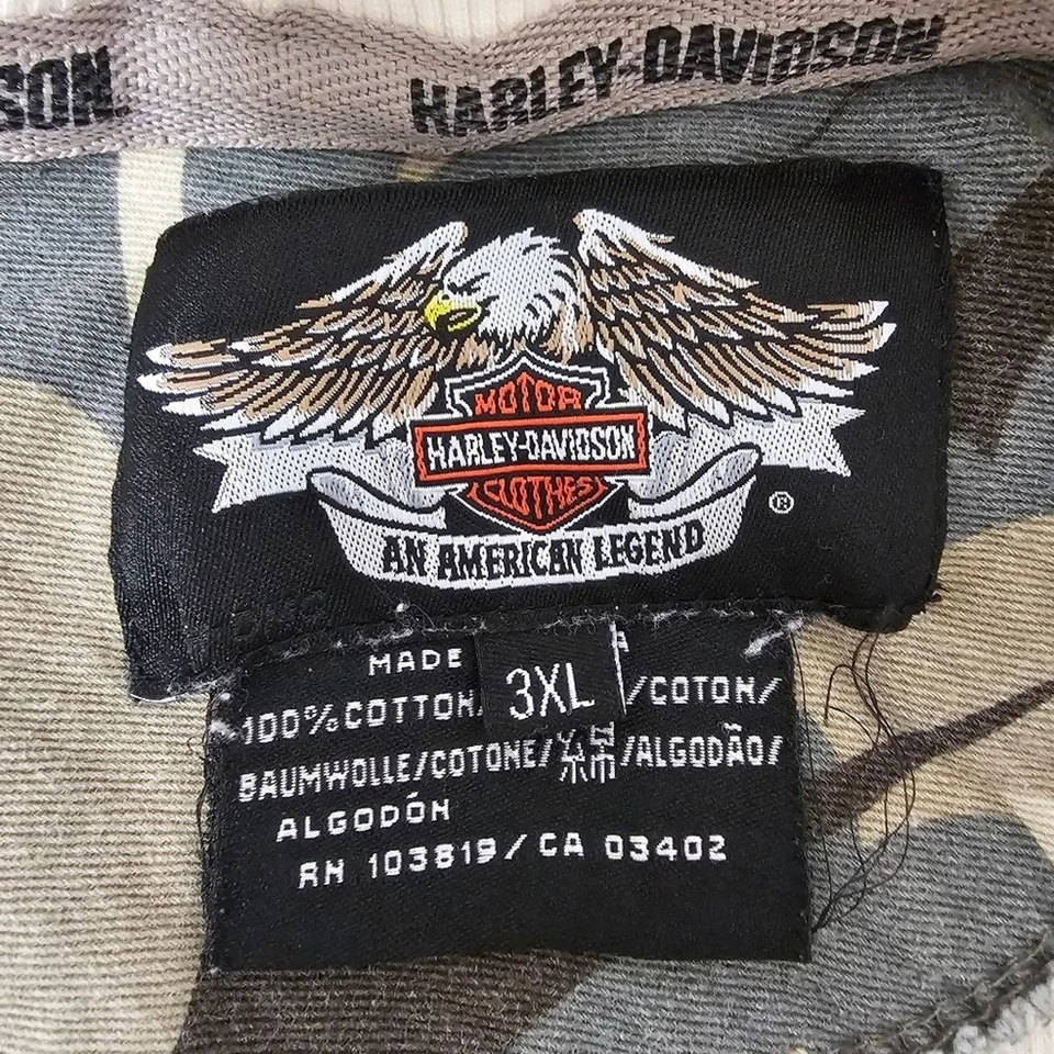 Рубашка с длинным рукавом Harley-Davidson Thermal Henley 3XL бежевая вафельная вязаная 2006 T - Изображение 4 из 4