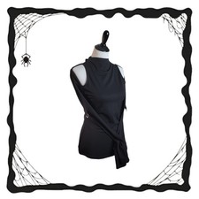 Killstar Nebula Long Sleeve Womens Top Black Size Medium 8/10 Goth Cutout NEW