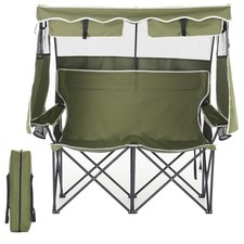 SLSY Double Beach Camping Chair with Canopy 2 Person Loveseat with Shade XXL