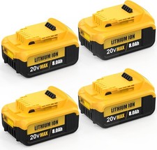 4 PCS 8.0Ah Replace for Dewalt 20V Max Battery 20V Lithium-ion DCB207-2 DCB200-2