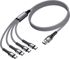Multi USB C Cable Fast Charging 4FT/2 Pack, 4 in 1 Charger Cord QC 3.0 3A USB