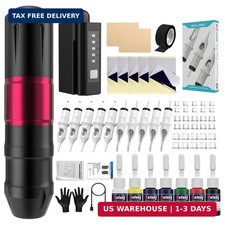 0-4mm Adjustable Stroke Wireless Rotary Tattoo Pen, 1600mAh LCD Tattoo Machine K