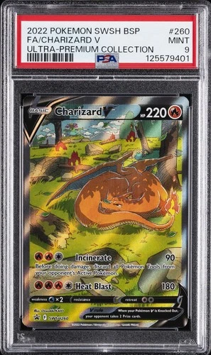 2022 POKEMON SWSH ULTRA-PREMIUM COLLECTION #260 FULL ART/CHARIZARD V PSA 9