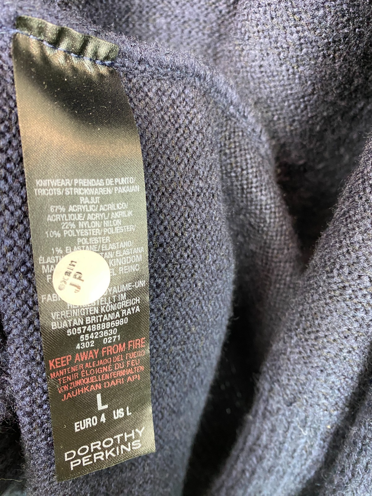 Dorothy Perkins Navy Solid Open Front Cardigan Kn… - image 8