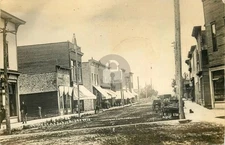 1912 Street Scene Eagle River WI Wisconsin RPPC Photo Postcard COPY