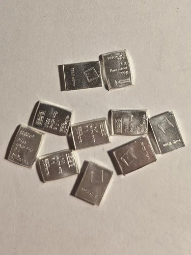 Lot Of 10 Valcambi 1gram .999 Fine Silver Bars