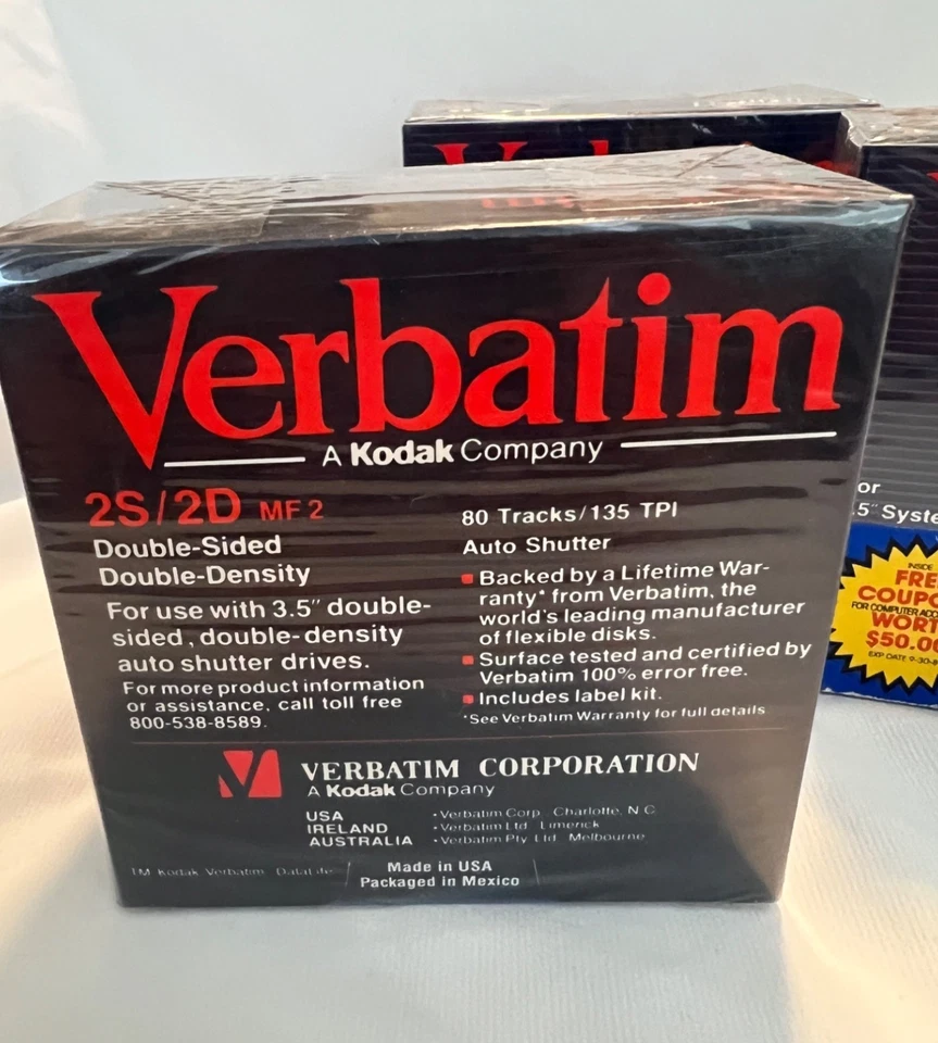 Verbatim 3.5" DataLife Microdisks 2S 2D MF 2 Double-Sided 80 Tracks 135 TPI Auto - Image 3 of 4