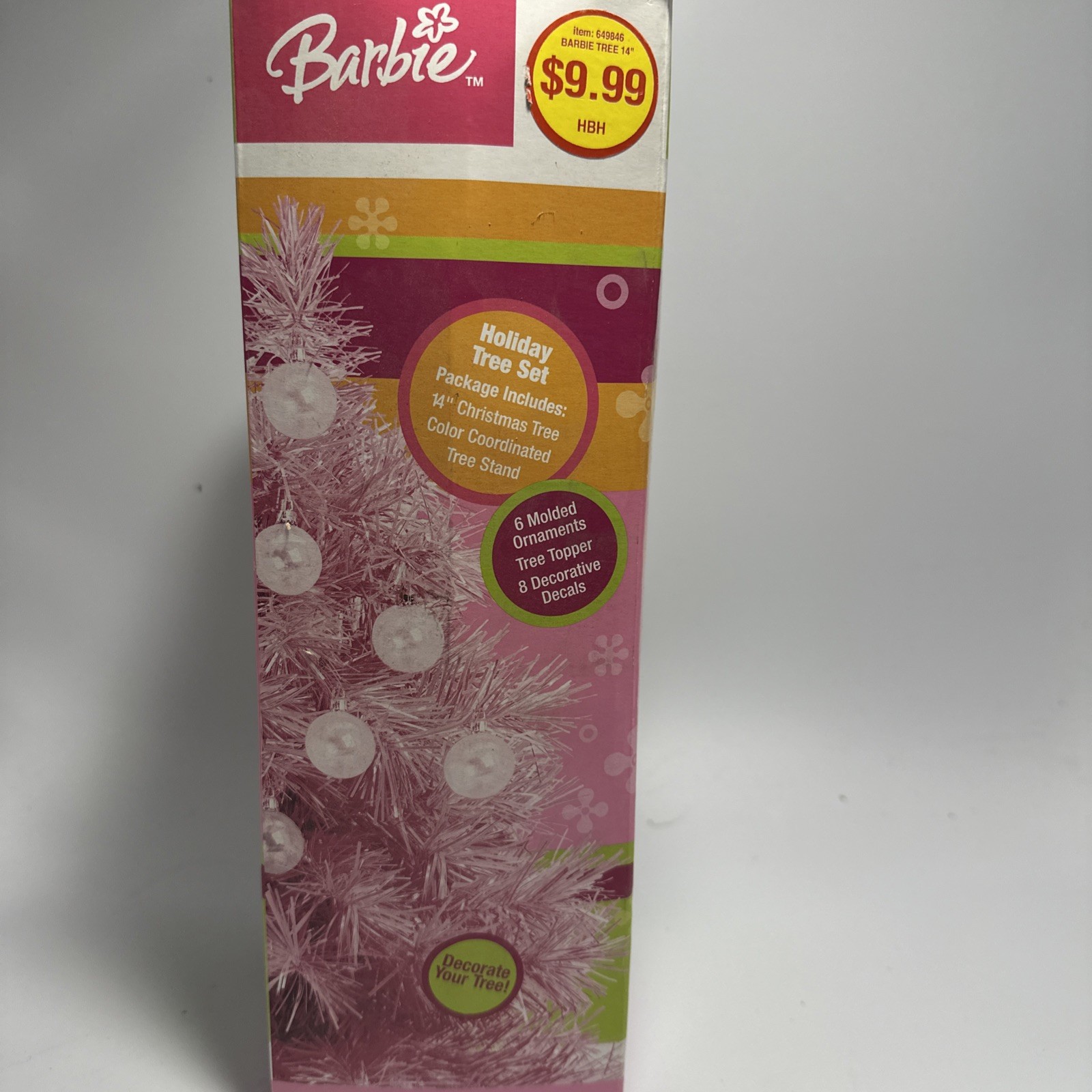 Mattel 2005 Barbie 14-Inch Holiday Tree with Original Box Incomplete Parts