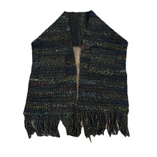 Crochet Scarf Handmade Pockets Fringe Chunky Knit