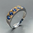 Fine jewelry ring Blue Sapphire Ring 925 Sterling Silver Size 7 /R473909
