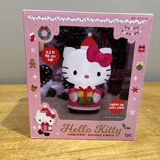 Hello Kitty Present Airblown Christmas Inflatable 3.2 FT Lighted Decor Gemmy