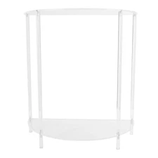 Acrylic Side Table Semiellipse 2 Tier Small Nightstand for Living Room Bedroom