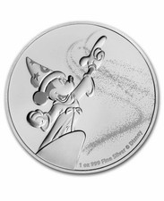 2019 Niue 1 oz Silver $2 Disney Mickey Mouse Fantasia 110.83 per troy oz