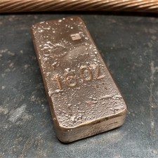 1 LB Handmade Copper Bar ingot .999 pure. Made from large gauge wire