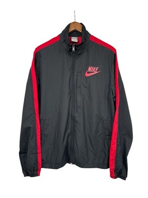 Nike Sportswear Black Red Full Zip Track Jacket Mens M Vintage Y2K Swoosh
