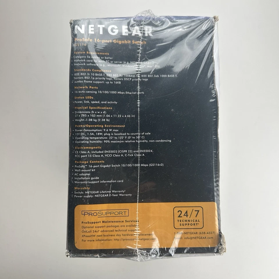 NETGEAR ProSafe Business (GS116) 16-Port Gigabit Ethernet Switch Unmanaged NIB - Image 4 of 4