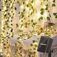 Solar Lichterkette AußEn 120LED Efeu 12M 8 Modi Warmweiß FüR Garten Balkon
