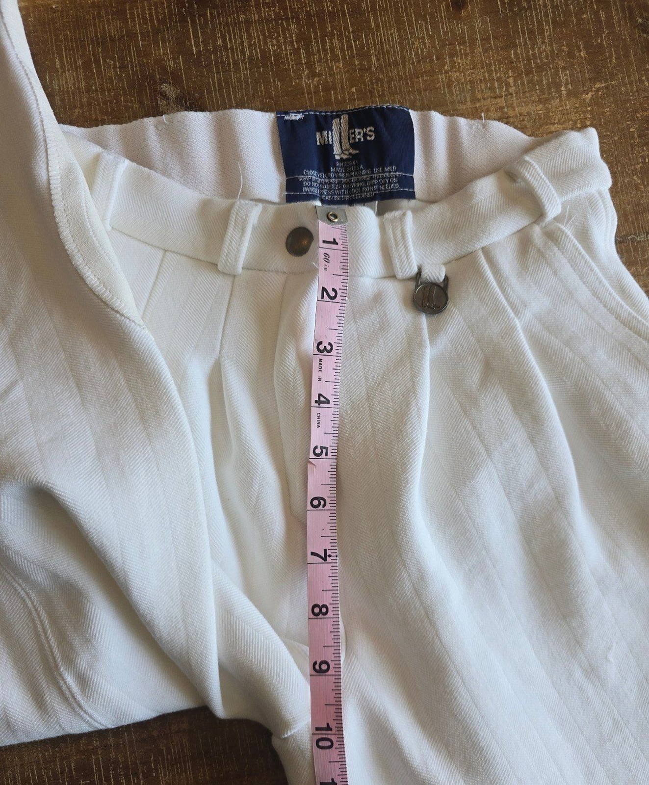 Miller riding/ equestrian white pants size 26 made in USA
