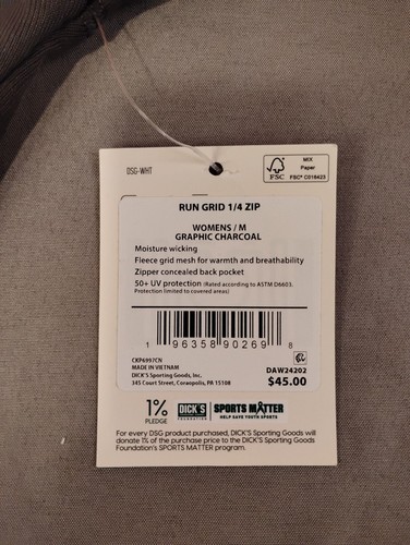 DSG Quarter Zip Run Grid Damenpullover anthrazit grau Medium - Bild 9 von 9
