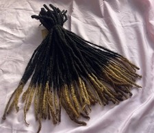 62 PCs Real human hair dreadlocks Black Roots And Blonde Tips Custom 13 Long