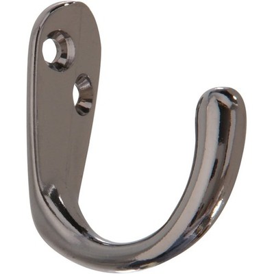 Hillman Single Clothes Hook Chrome 2 Pack