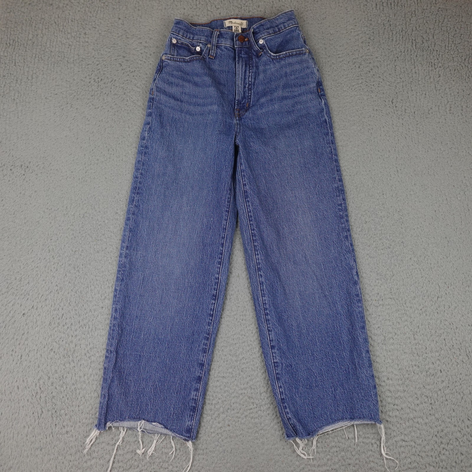 Madewell Jeans Womens 25T The Perfect Vintage Wide-Leg Crop High Rise Raw Hem De