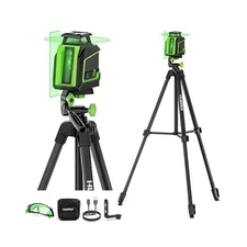 Huepar 360° Laser Level with Tripod 60in, 82Ft - 165Ft Self Levelin... Fast