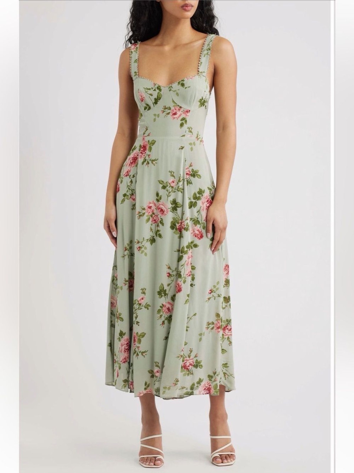 Reformation Lela Floral Print Midi Dress Size 4